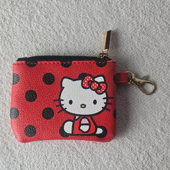 Sanrio Hello Kitty Polka Dot Backpack & Coin Pouch - Black/Red - Picture 3 of 9